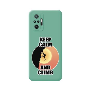 Funda Silicona Líquida Verde Xiaomi Redmi Note 10 Pro Diseño Hombre Escalada