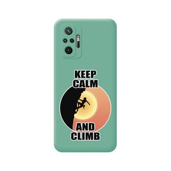 Funda Silicona Líquida Verde Xiaomi Redmi Note 10 Pro Diseño Mujer Escalada