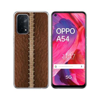 Funda Gel Tpu Oppo A54 5g / A74 5g Diseño Cuero 01