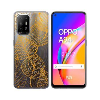 Funda Gel Transparente Oppo A94 5g Diseño Hojas