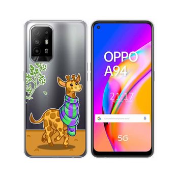 Funda Gel Transparente Oppo A94 5g Diseño Jirafa