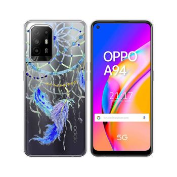 Funda Gel Transparente Oppo A94 5g Diseño Plumas