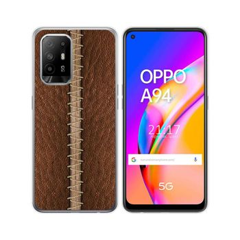 Funda Gel Tpu Oppo A94 5g Diseño Cuero 01