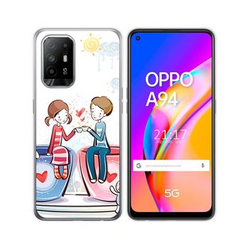 Funda Gel Tpu Oppo A94 5g Diseño Café