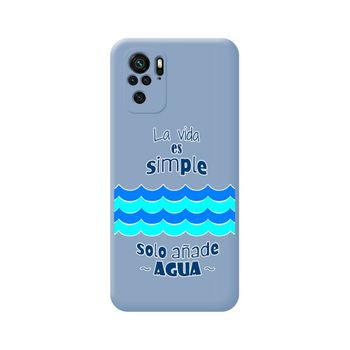 Funda Silicona Líquida Azul Xiaomi Redmi Note 10 / 10s Diseño Agua