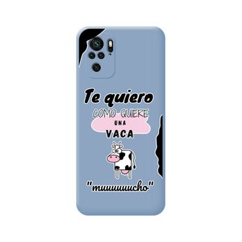 Funda Silicona Líquida Azul Xiaomi Redmi Note 10 / 10s Diseño Vaca