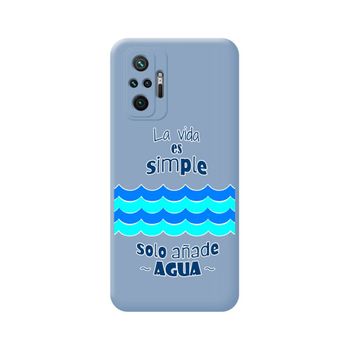 Funda Silicona Líquida Azul Xiaomi Redmi Note 10 Pro Diseño Agua