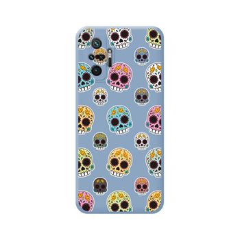 Funda Silicona Líquida Azul Xiaomi Redmi Note 10 Pro Diseño Catrina