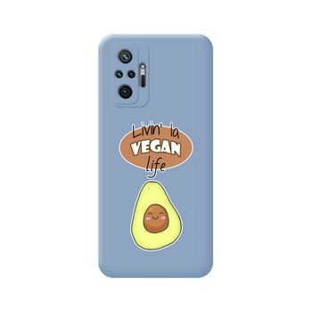 Funda Silicona Líquida Azul Xiaomi Redmi Note 10 Pro Diseño Vegan Life