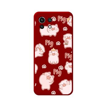 Funda Silicona Líquida Roja Xiaomi Mi 11 Lite 4g / 5g / 5g Ne Diseño Cerdos