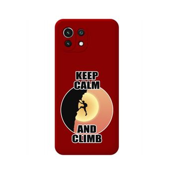 Funda Silicona Líquida Roja Xiaomi Mi 11 Lite 4g / 5g / 5g Ne Diseño Hombre Escalada