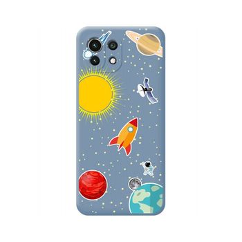 Funda Silicona Líquida Azul Xiaomi Mi 11 Lite 4g / 5g / 5g Ne Diseño Espacio