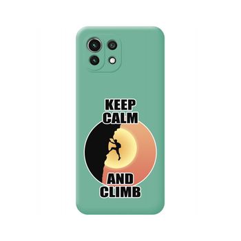 Funda Silicona Líquida Verde Xiaomi Mi 11 Lite 4g / 5g / 5g Ne Diseño Hombre Escalada