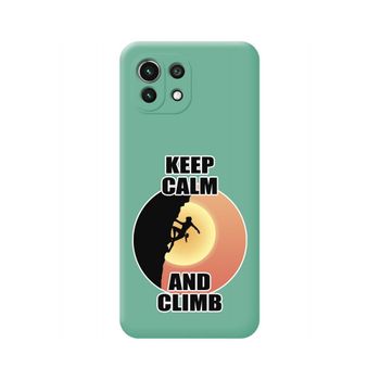 Funda Silicona Líquida Verde Xiaomi Mi 11 Lite 4g / 5g / 5g Ne Diseño Mujer Escalada