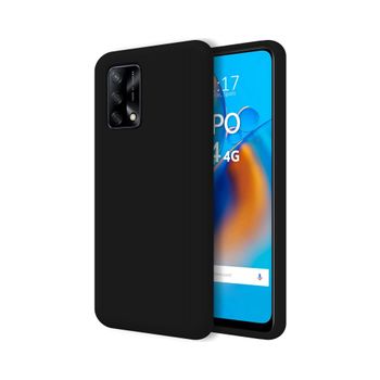 Funda Silicona Líquida Ultra Suave Oppo A74 4g Color Negra