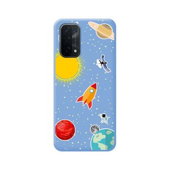 Funda Silicona Líquida Azul Oppo A54 5g / A74 5g Diseño Espacio