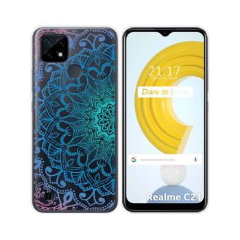 Funda Gel Transparente Realme C21 Diseño Mandala