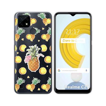 Funda Gel Transparente Realme C21 Diseño Piña