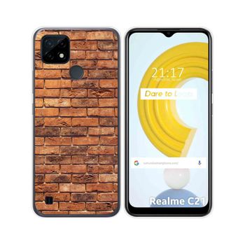 Funda Gel Tpu Realme C21 Diseño Ladrillo 04