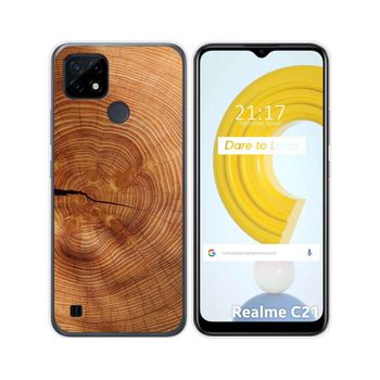 Funda Gel Tpu Realme C21 Diseño Madera 04