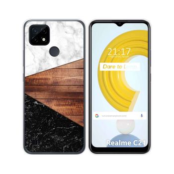 Funda Gel Tpu Realme C21 Diseño Mármol 11