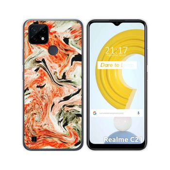 Funda Gel Tpu Realme C21 Diseño Mármol 12