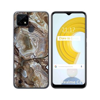 Funda Gel Tpu Realme C21 Diseño Mármol 14