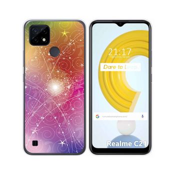 Funda Gel Tpu Realme C21 Diseño Abstracto