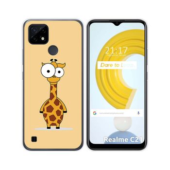 Funda Gel Tpu Realme C21 Diseño Jirafa