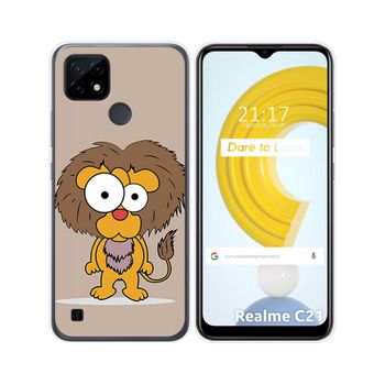 Funda Gel Tpu Realme C21 Diseño Leon