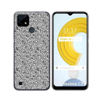 Funda Gel Tpu Realme C21 Diseño Letras