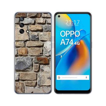 Funda Gel Tpu Oppo A74 4g Diseño Ladrillo 03