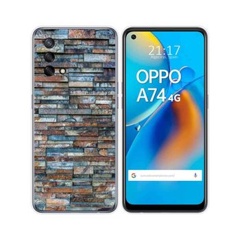 Funda Gel Tpu Oppo A74 4g Diseño Ladrillo 05