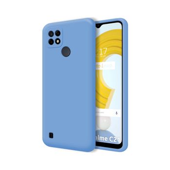 Funda Silicona Líquida Ultra Suave Realme C21 Color Azul