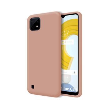 Funda Silicona Líquida Ultra Suave Realme C21 Color Rosa