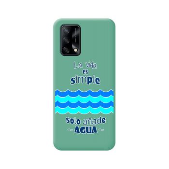 Funda Silicona Líquida Verde Oppo A74 4g Diseño Agua