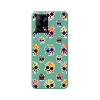 Funda Silicona Líquida Verde Oppo A74 4g Diseño Catrina