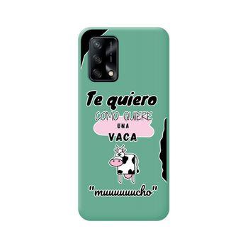 Funda Silicona Líquida Verde Oppo A74 4g Diseño Vaca