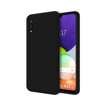 Funda Silicona Líquida Ultra Suave Samsung Galaxy A22 4g / M22 Color Negra