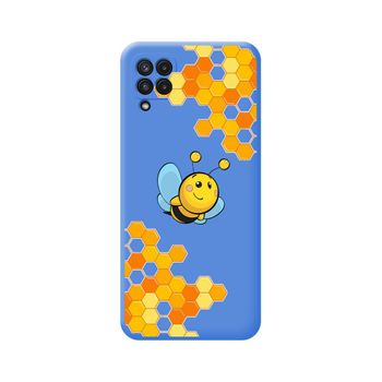 Funda Silicona Líquida Azul Samsung Galaxy A22 4g / M22 Diseño Abeja