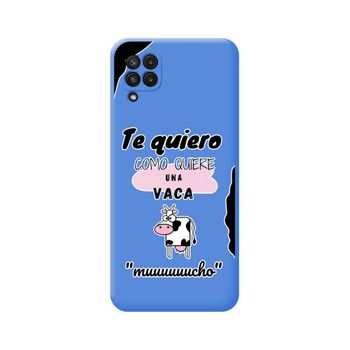 Funda Silicona Líquida Azul Samsung Galaxy A22 4g / M22 Diseño Vaca