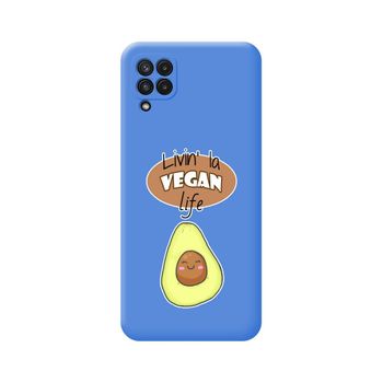 Funda Silicona Líquida Azul Samsung Galaxy A22 4g / M22 Diseño Vegan Life