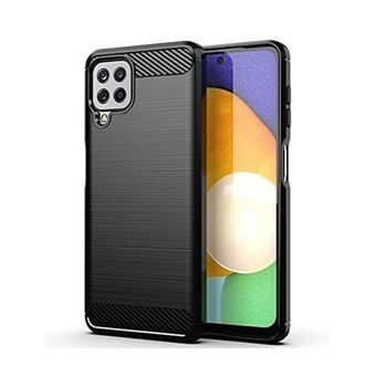 Funda Gel Tpu Tipo Carbon Negra Samsung Galaxy A22 4g / M22