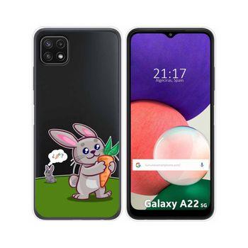 Funda Silicona Transparente Samsung Galaxy A22 5g Diseño Conejo