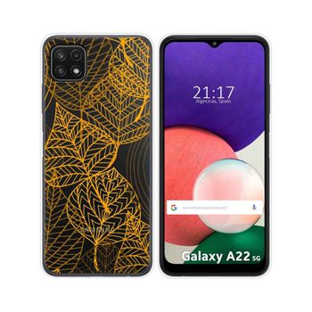 Funda Silicona Transparente Samsung Galaxy A22 5g Diseño Hojas