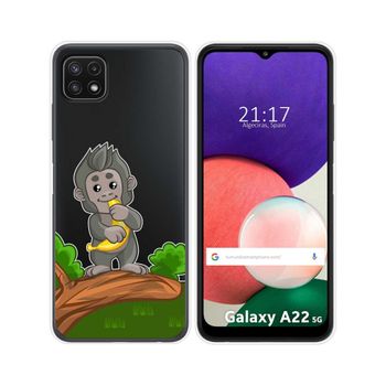 Funda Silicona Transparente Samsung Galaxy A22 5g Diseño Mono