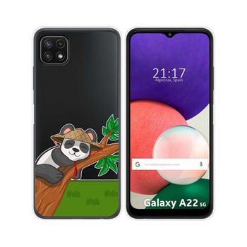 Funda Silicona Transparente Samsung Galaxy A22 5g Diseño Panda
