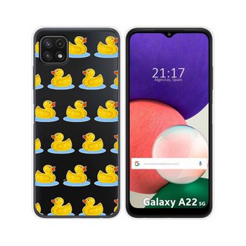 Funda Silicona Transparente Samsung Galaxy A22 5g Diseño Pato