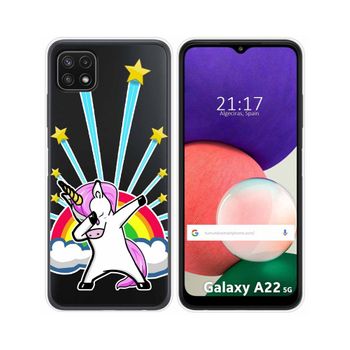 Funda Silicona Transparente Samsung Galaxy A22 5g Diseño Unicornio