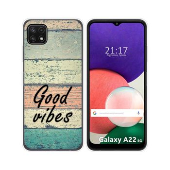 Funda Silicona Samsung Galaxy A22 5g Diseño Madera 01